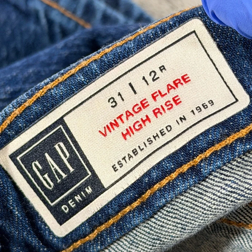 Gap Vintage Flare High Rise Jeans‎ Women 31 12 Regular Blue Denim Medium Wash